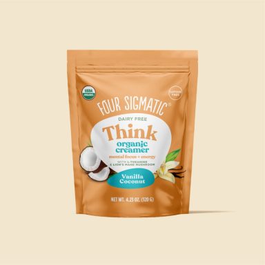 Sachet de poudre d'érable aromatisé à la noix de coco, bio, goût vanille.