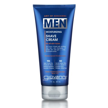 Crème à raser hydratante pour hommes, tube bleu de 200 ml.