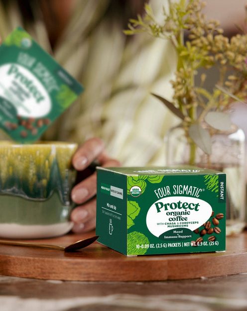 Protégez votre système immunitaire toute l'année avec du café instantané bio enrichi en chaga et cordyceps.