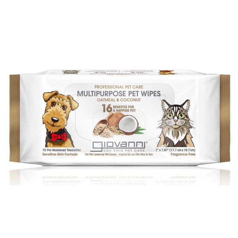 Lingettes pour animaux de compagnie, naturelles, au lait de coco, paquet de 16 bio 