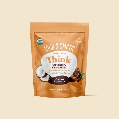 Sachet de crème à café Think, saveur chocolat, bio et sans lactose.