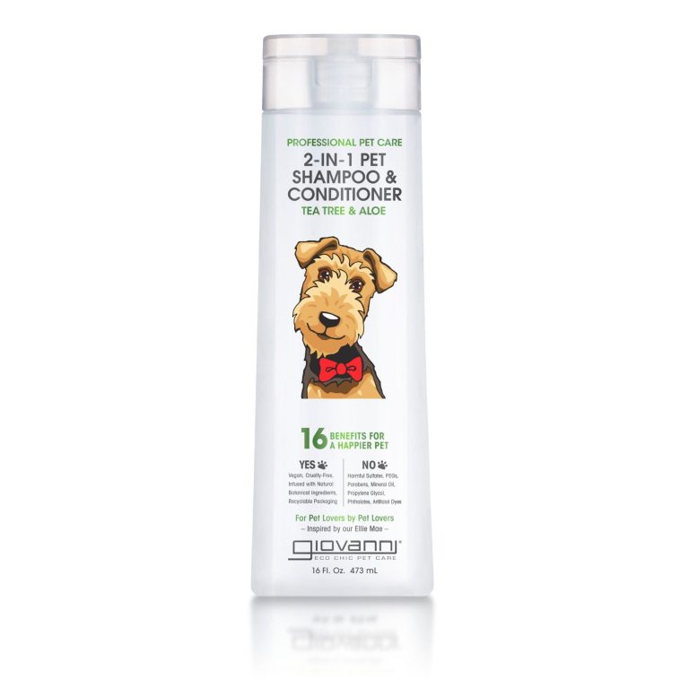Shampoing et après-shampoing  bio 2 en 1 pour chien, flacon de 355 ml.