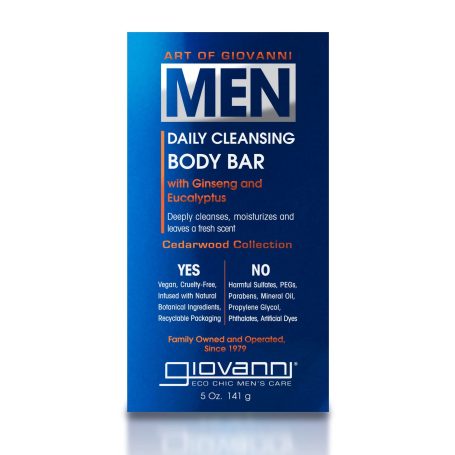 Pain nettoyant quotidien pour le corps MEN - au ginseng et à l'eucalyptus